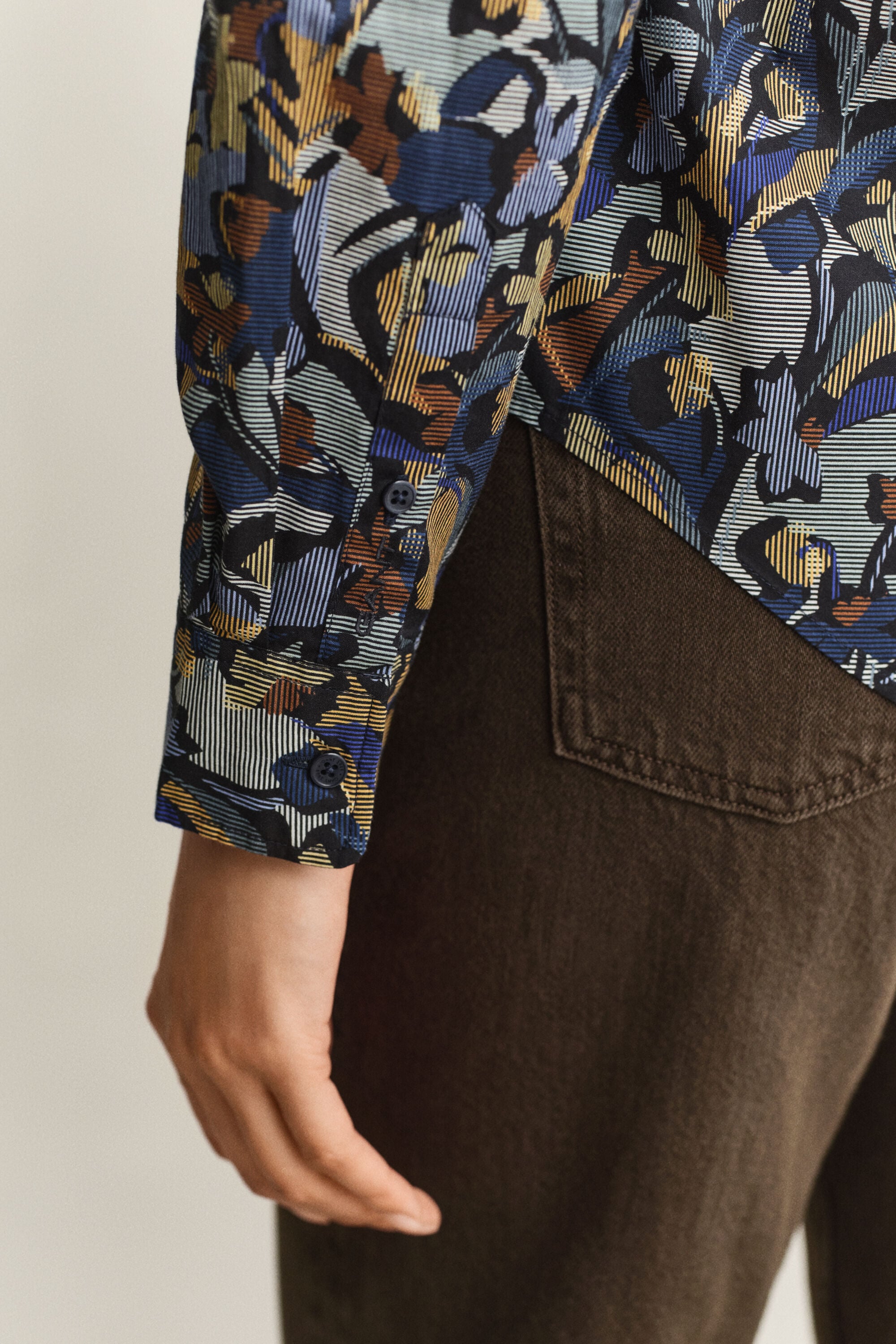 Camisa de gasa de algodón con estampado