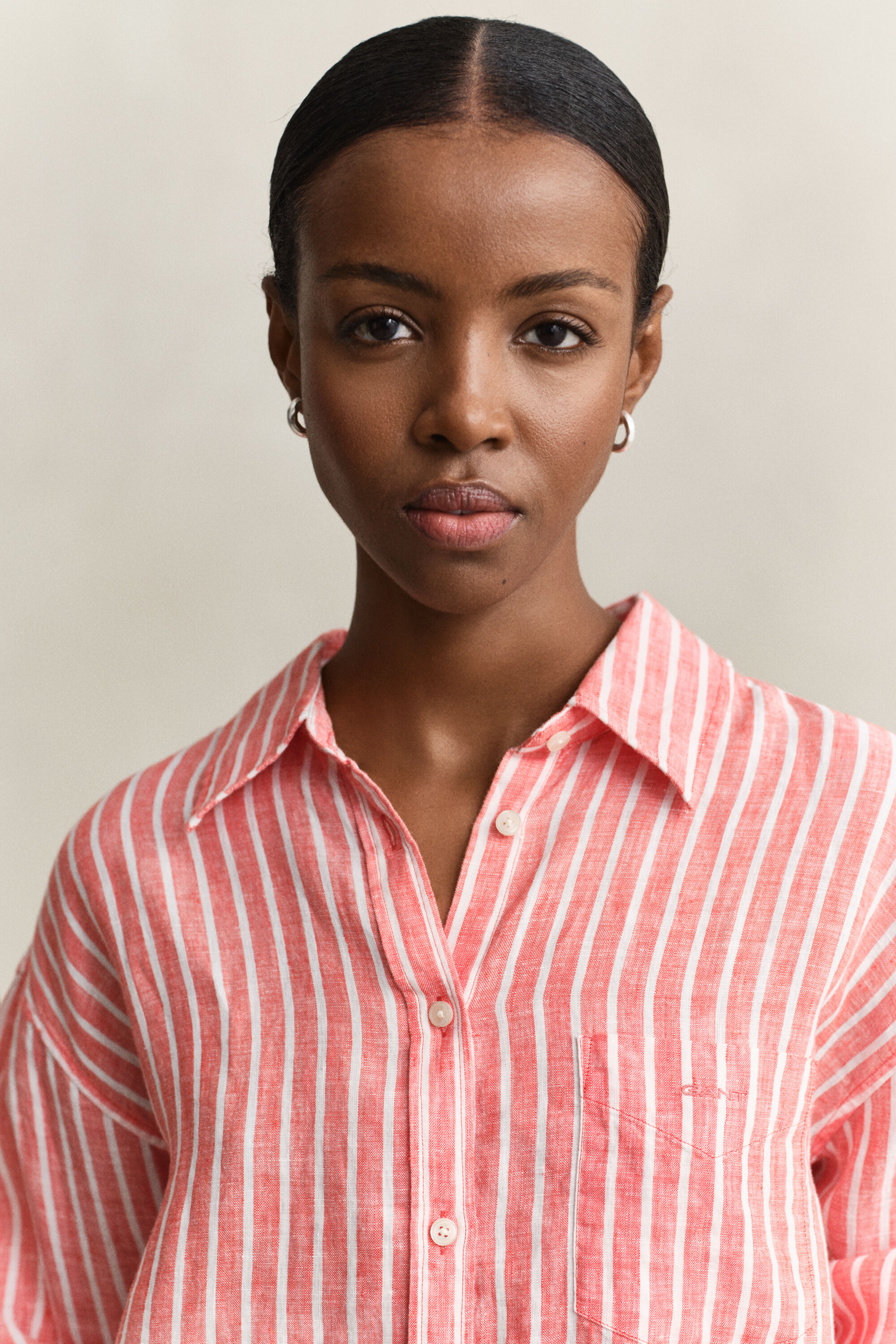 Camisa Relaxed Fit de lino a rayas