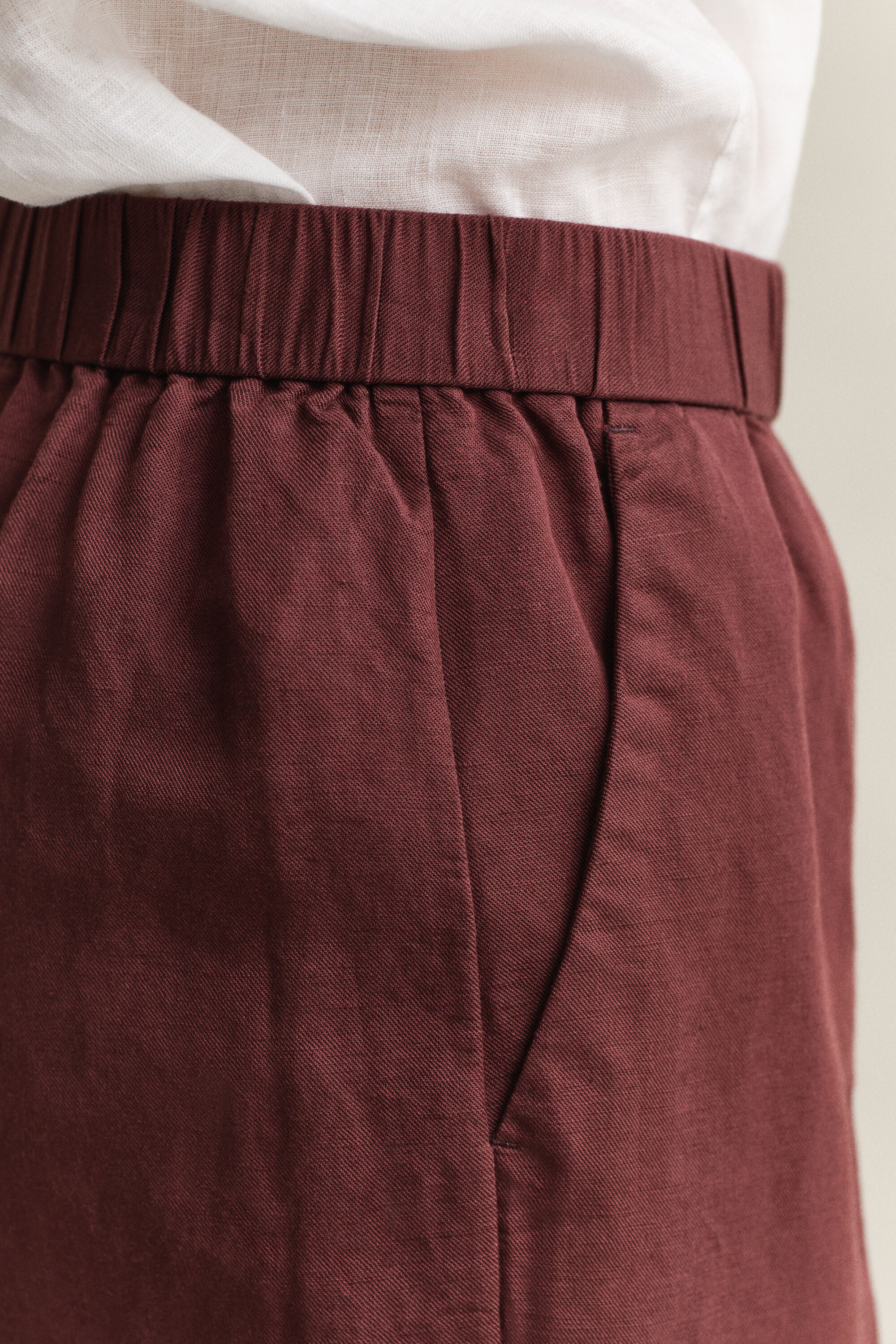 Pantalones cortos de mezcla de lino