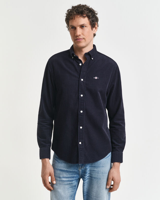 Camisa Regular Fit de pana de algodón