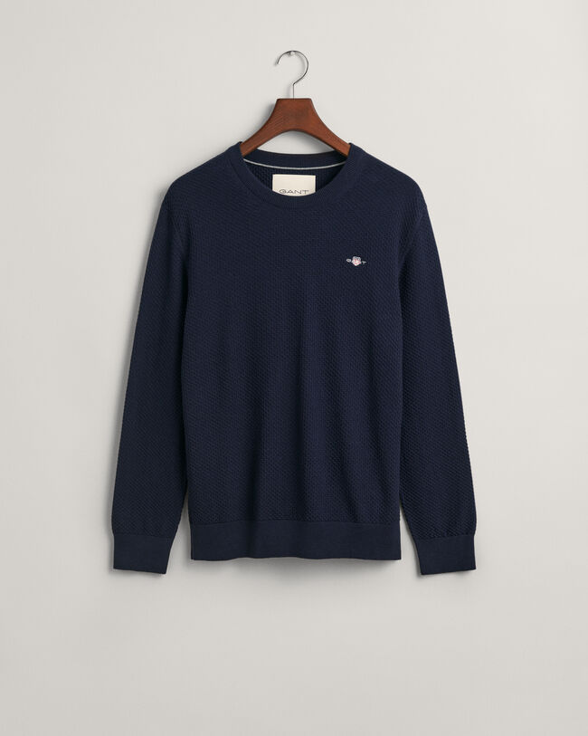 Jersey de cuello redondo de algod&oacute;n Structured