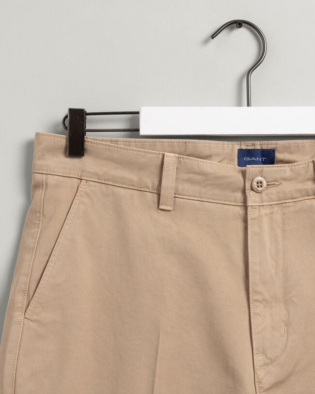 Pantalones chinos de sarga de algodón con pernera ancha