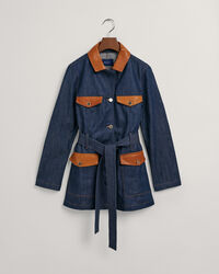 Cazadora vaquera con detalle de piel