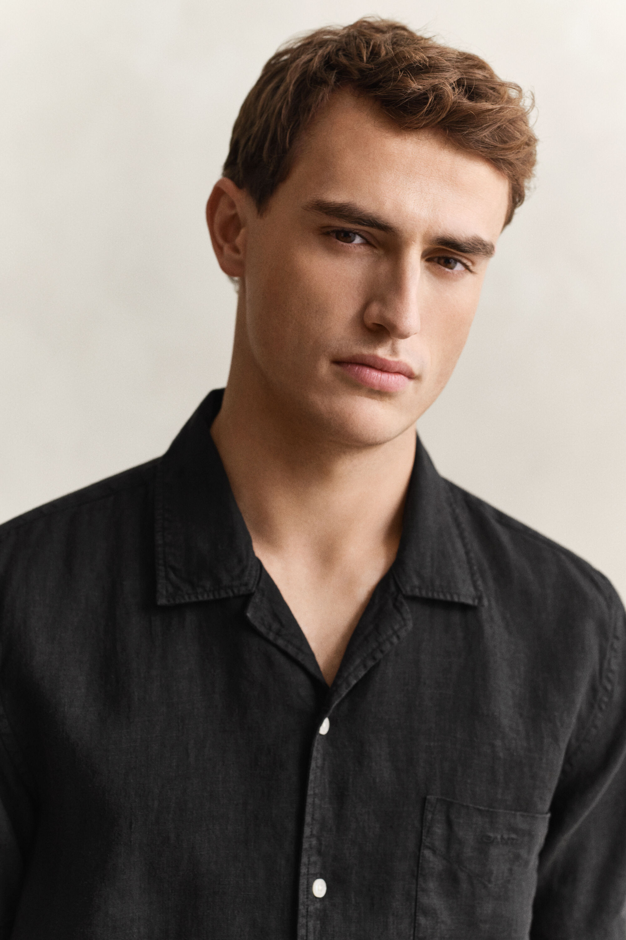 Camisa de lino de manga corta