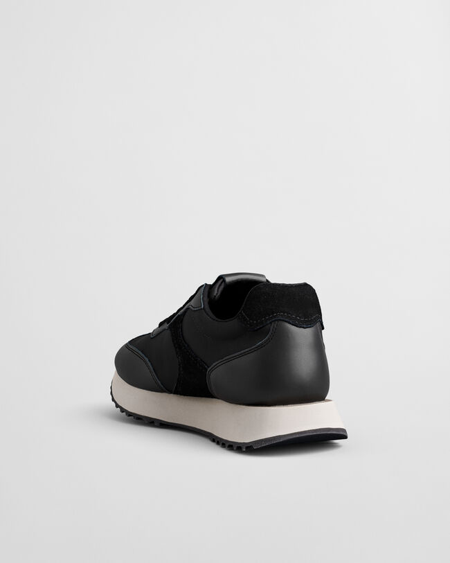 Zapatillas Bevinda de piel y sat&eacute;n