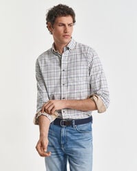 Camisa Regular Fit de sarga a cuadros Tattersall