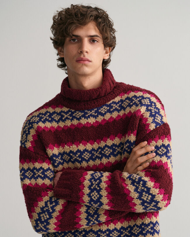 Jersey de cuello alzado Funnel Fair Isle