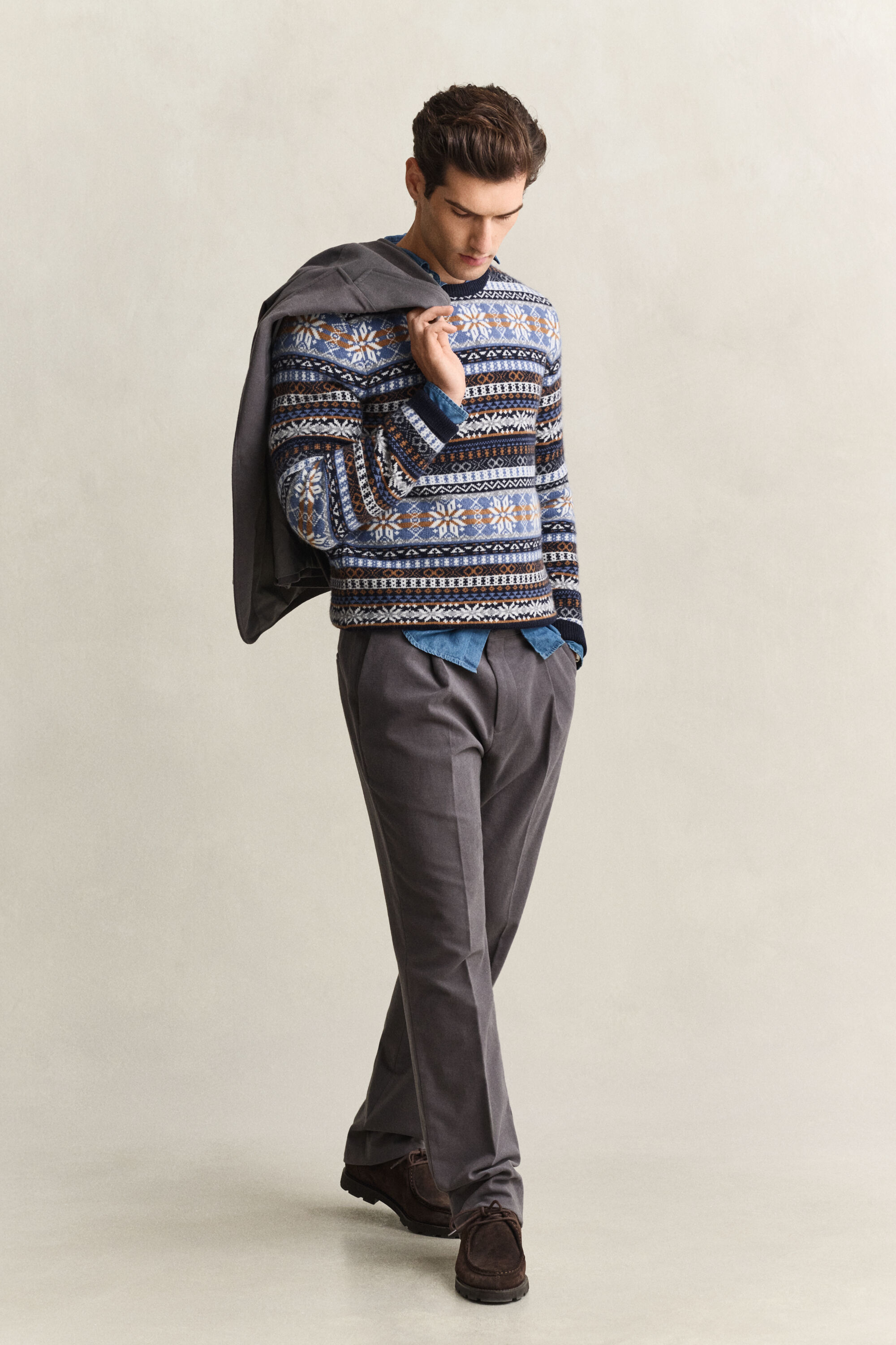 Jersey de cuello redondo Fair Isle