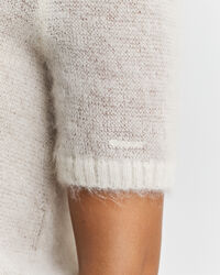 Jersey de manga corta y cuello redondo de mezcla de mohair