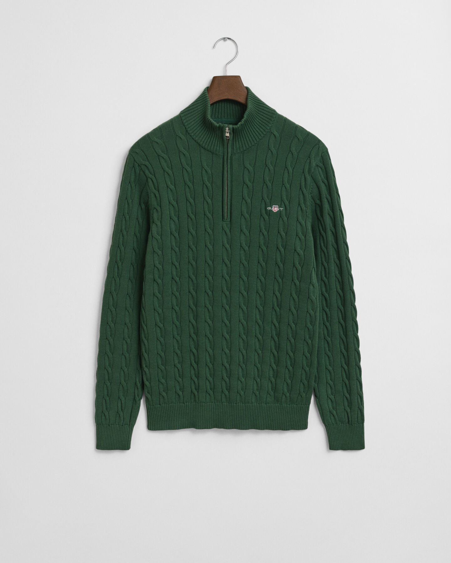 Jersey de punto de ochos con media cremallera en algodón