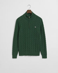 Jersey de punto de ochos con media cremallera en algodón