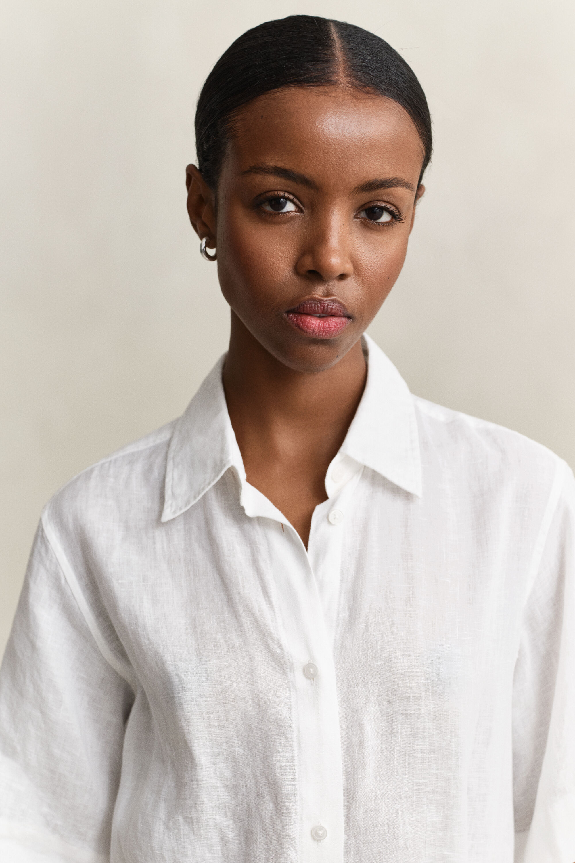 Vestido camisero de lino