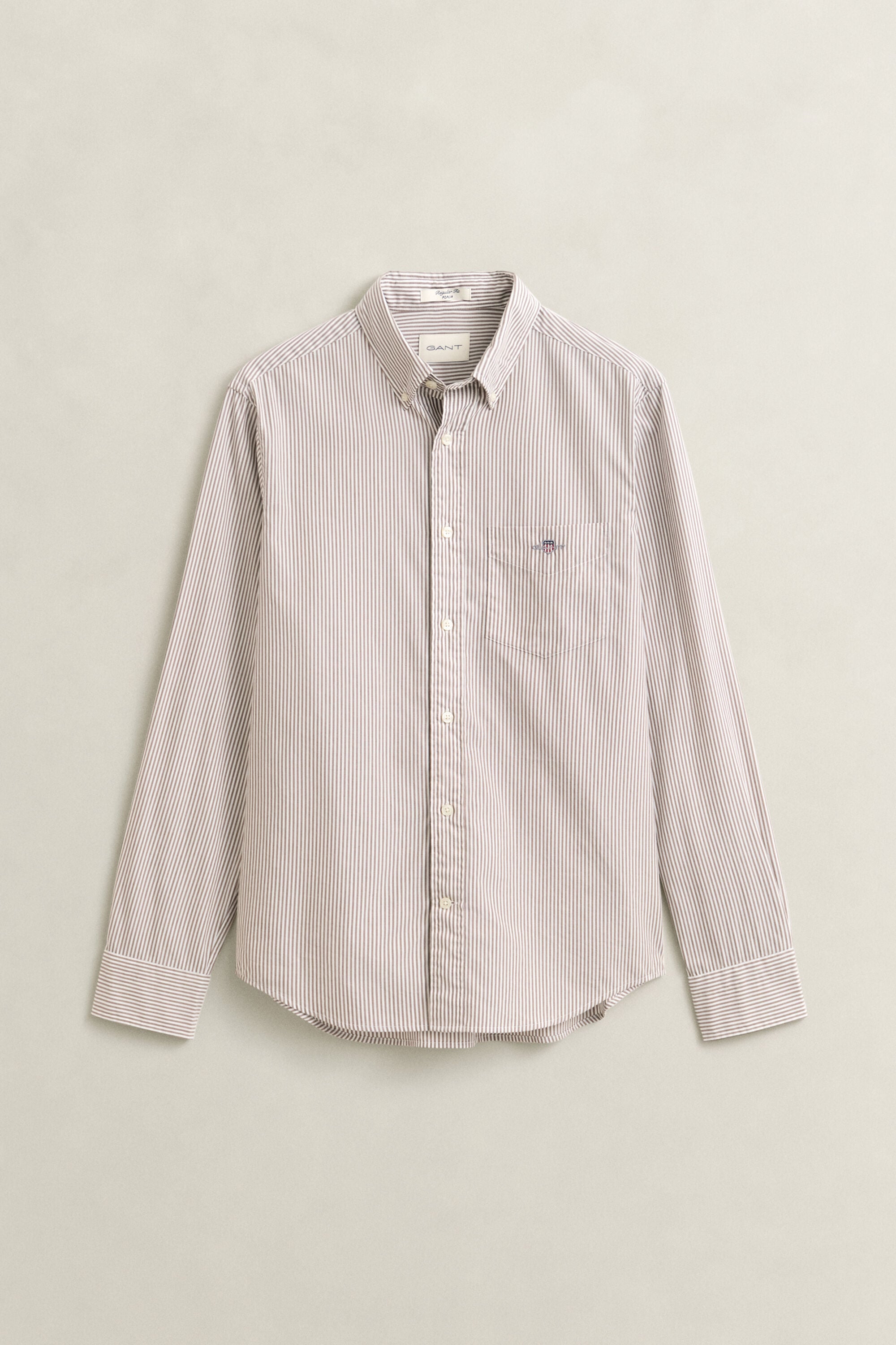 Camisa clásica de popelina de rayas finas