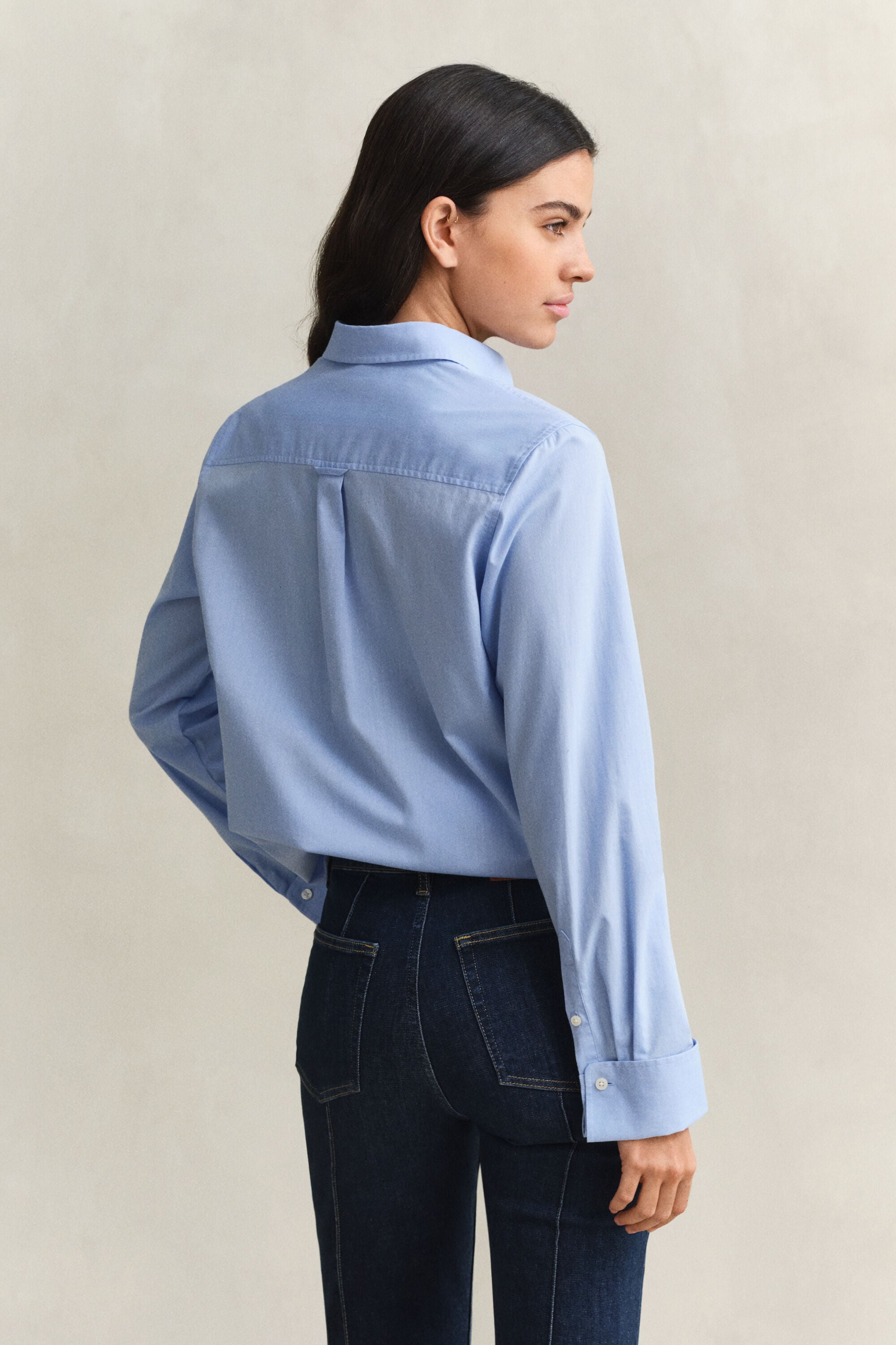 Camisa de algodón con puños franceses