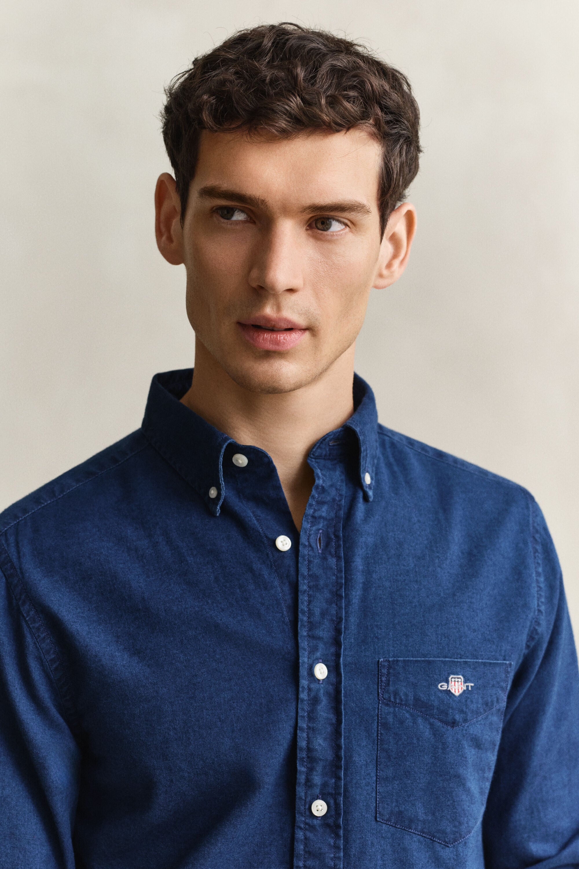 Camisa Oxford añil