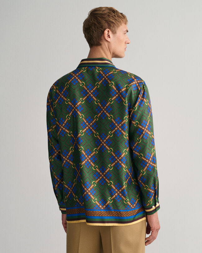 Camisa Relaxed Fit de seda Medallion