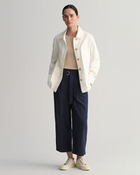 Pantalones tobilleros de pernera ancha con cintur&oacute;n