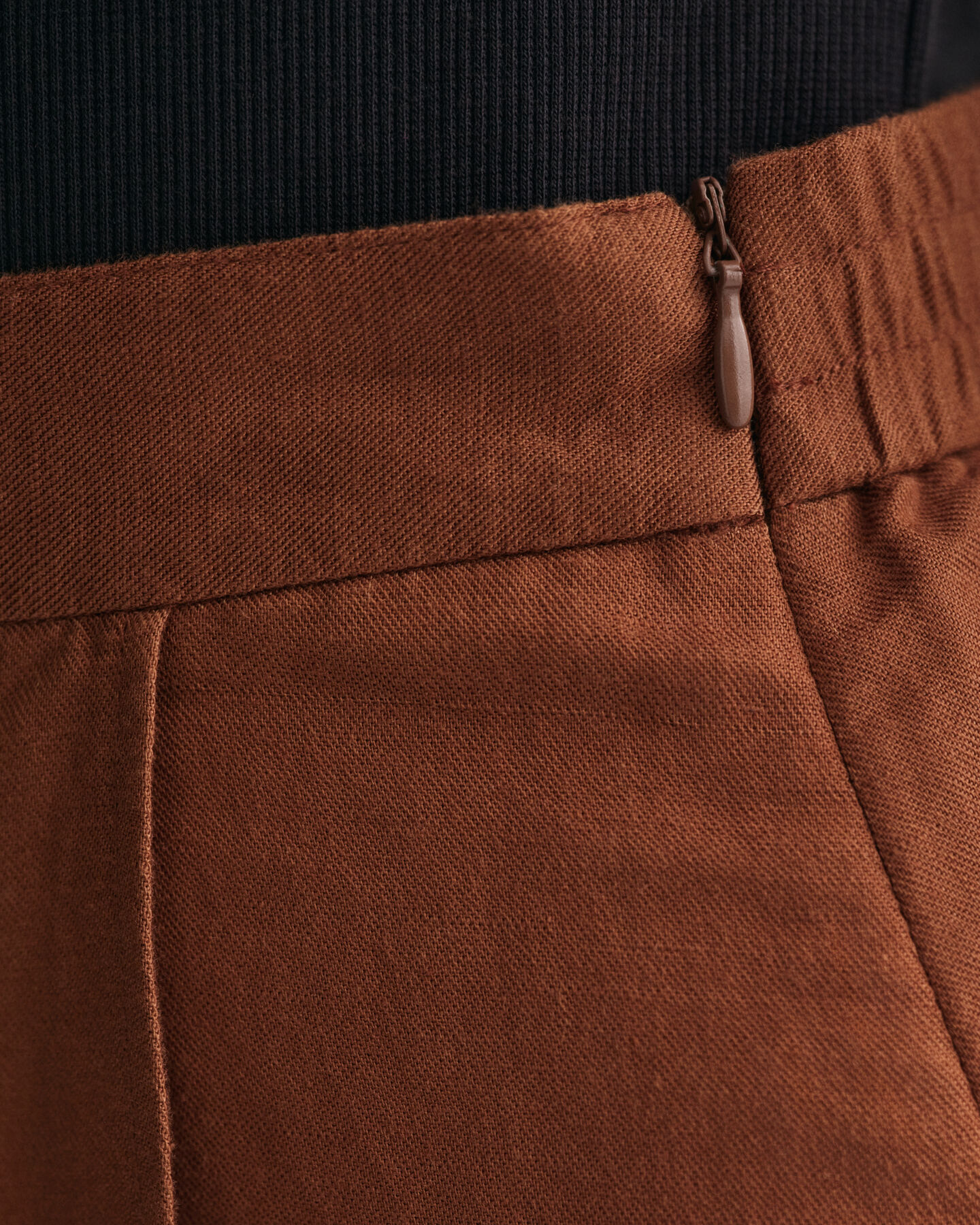 Falda midi de viscosa y lino