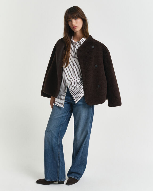 Camisa de popelina clásica de rayas Relaxed Fit