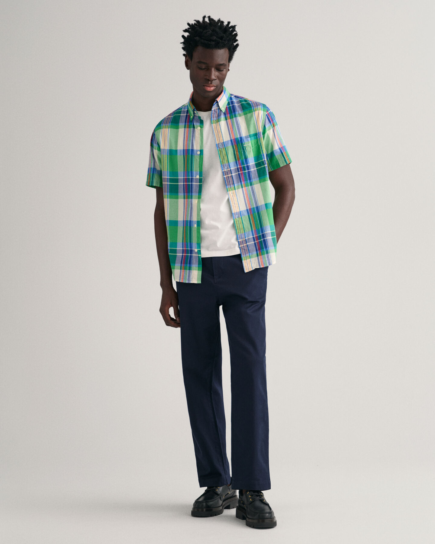 Camisa Regular Fit de manga corta Madras