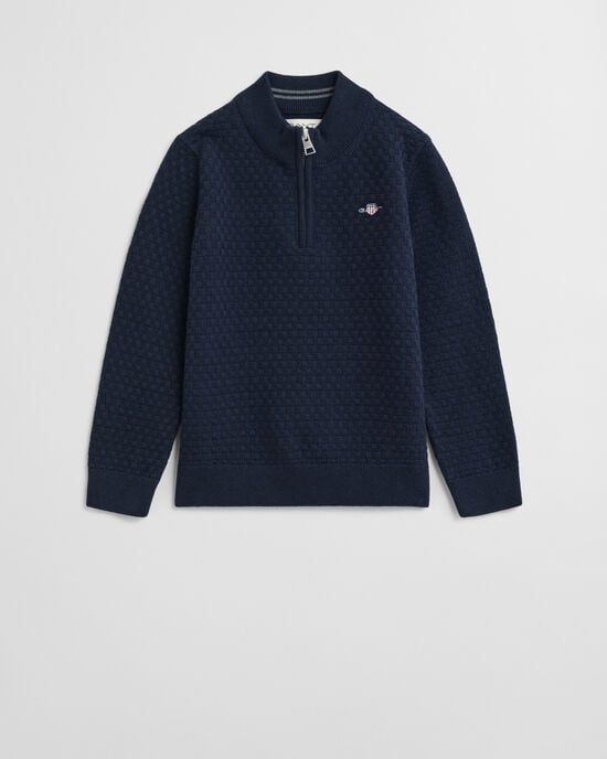 Jersey con media cremallera y microtextura Kids