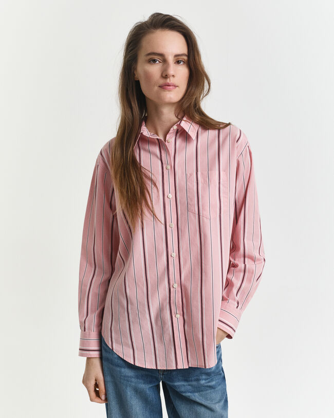 Camisa de popelina clásica de rayas Relaxed Fit