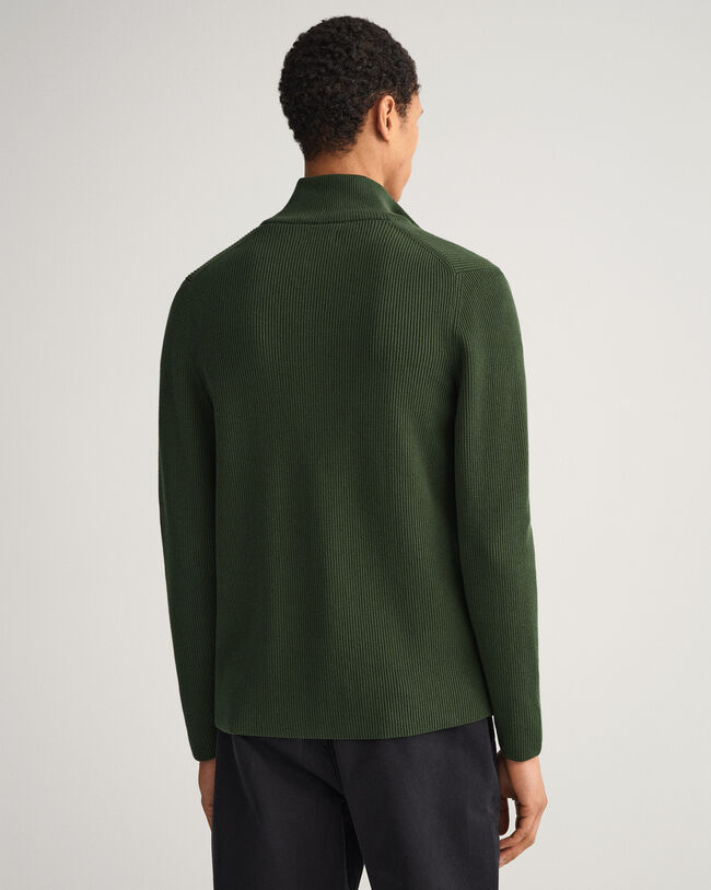 Jersey acanalado con cremallera completa Texture