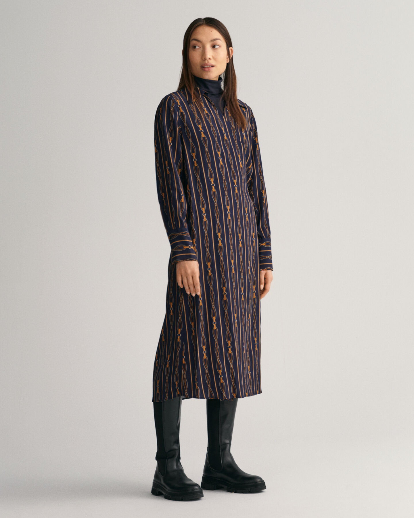 Vestido cruzado de rayas Regular Fit Rope