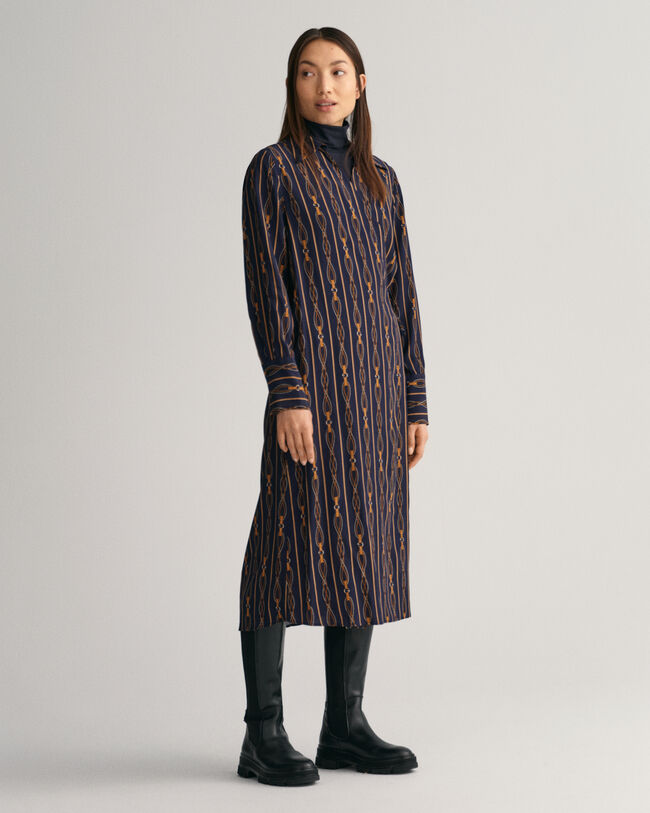 Vestido cruzado de rayas Regular Fit Rope