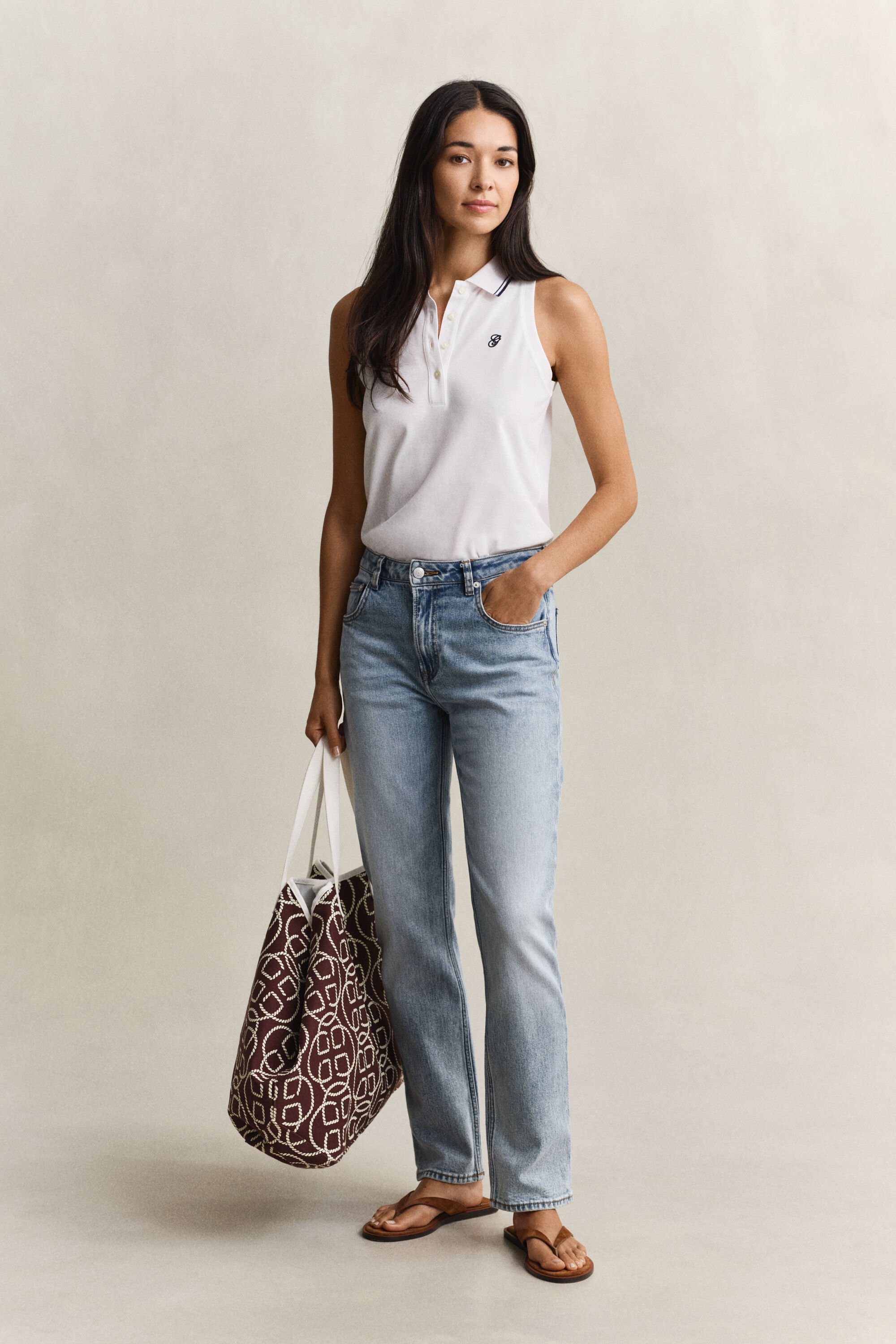 Polo de piqué sin mangas