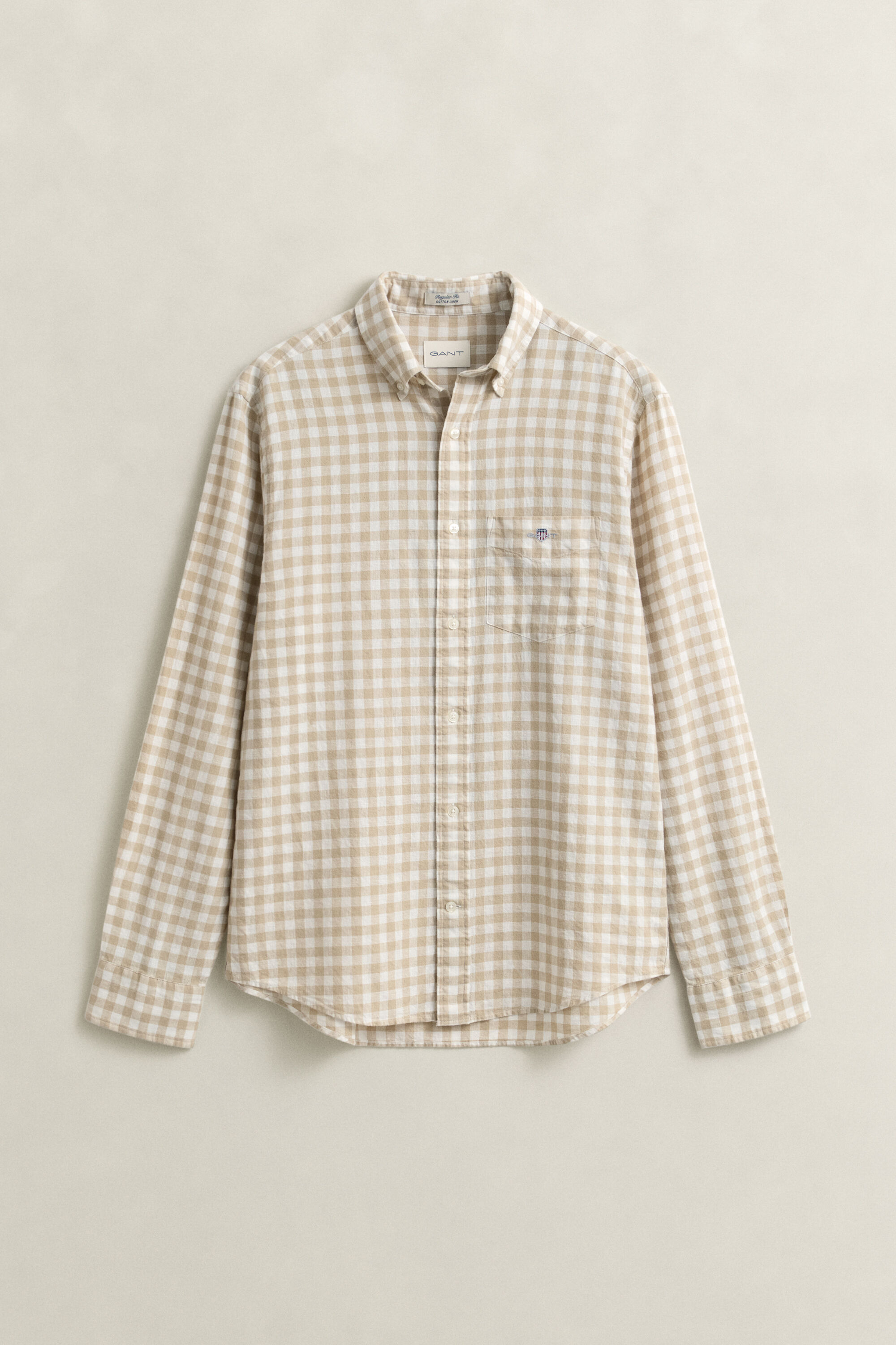 Camisa de mezcla de lino a cuadros Vichy