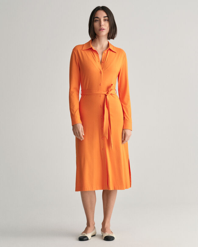 Vestido camisero Slim Fit de punto