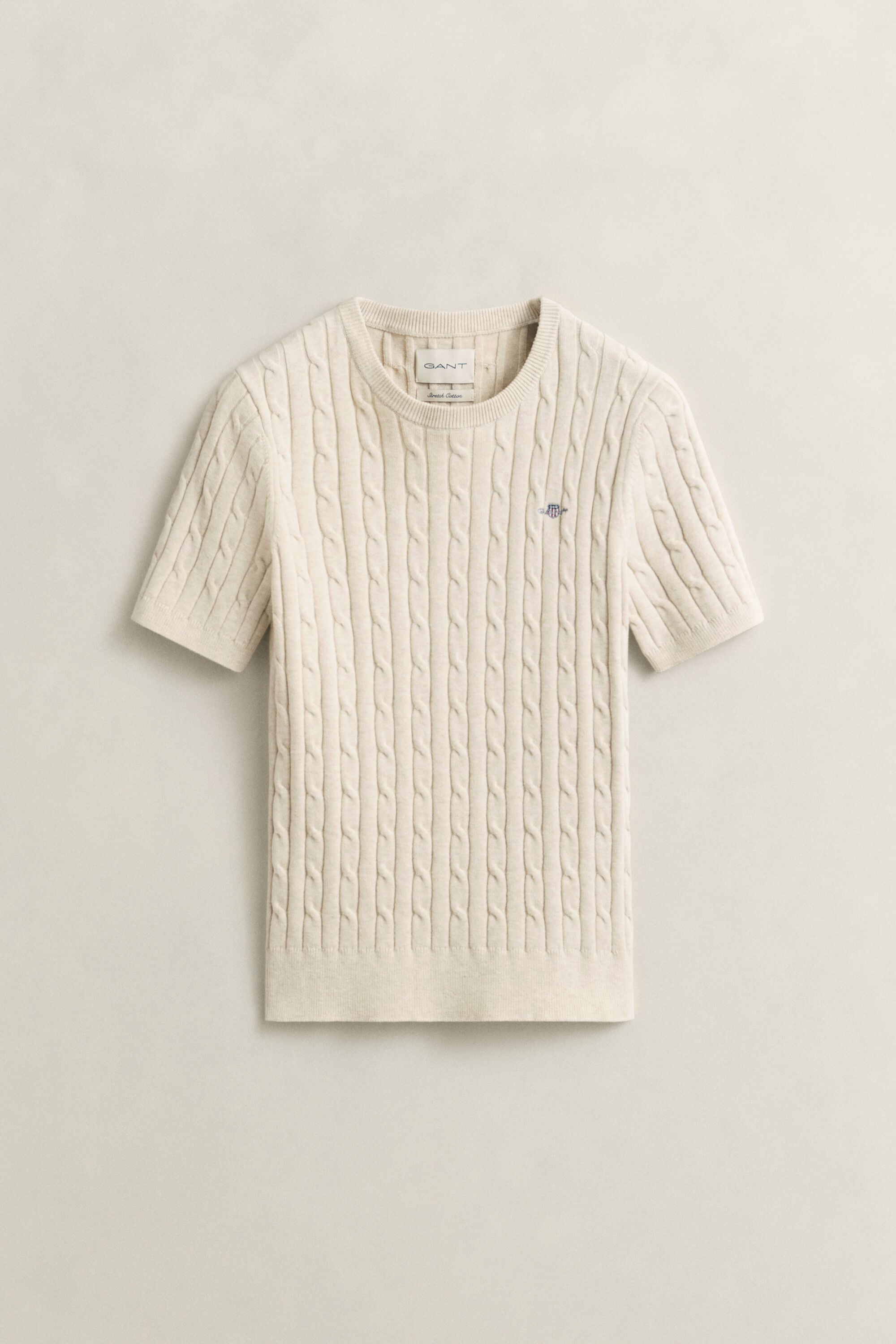 Jersey de manga corta de punto de ochos en algodón elástico