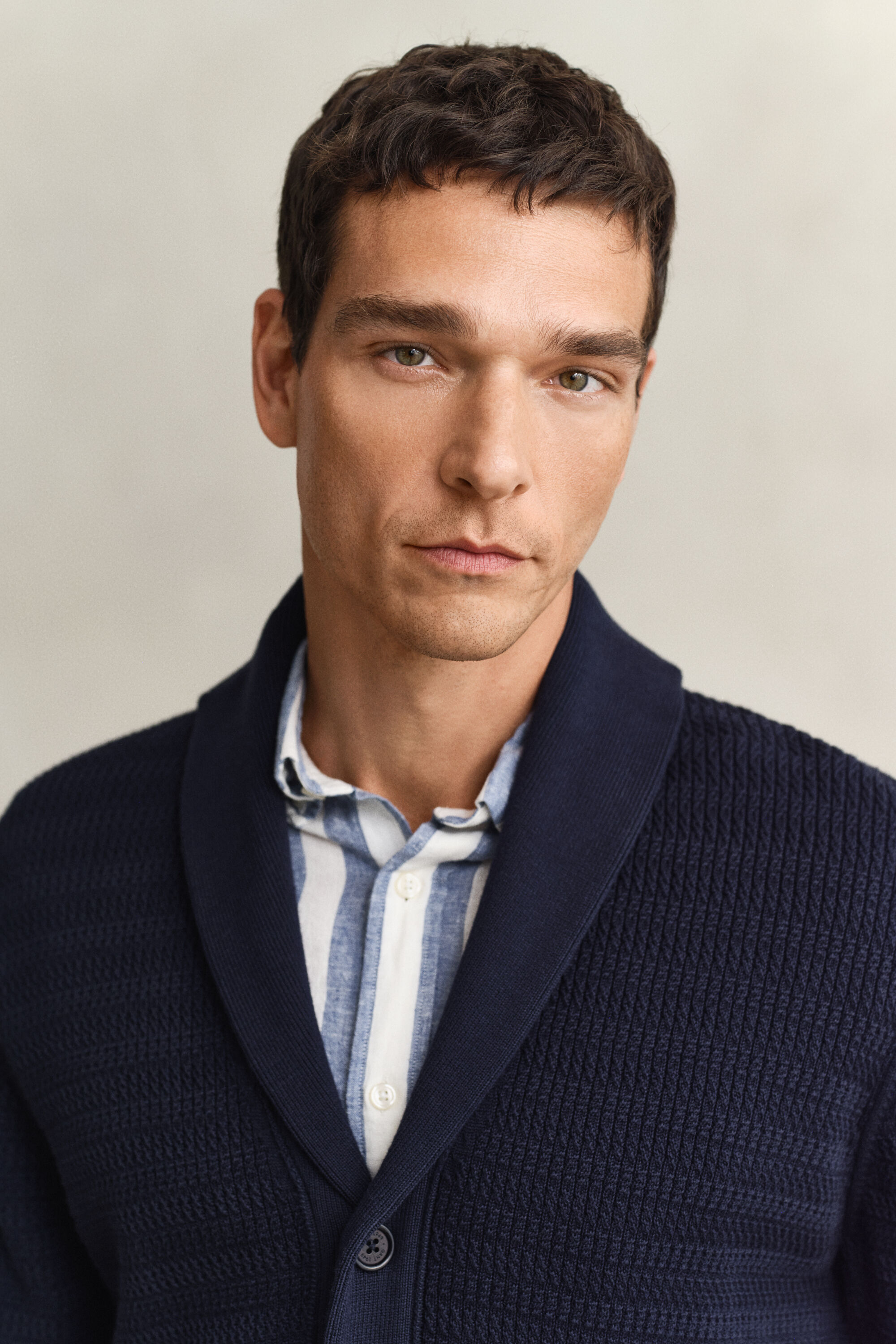 Cárdigan de punto de ochos con cuello tipo chal