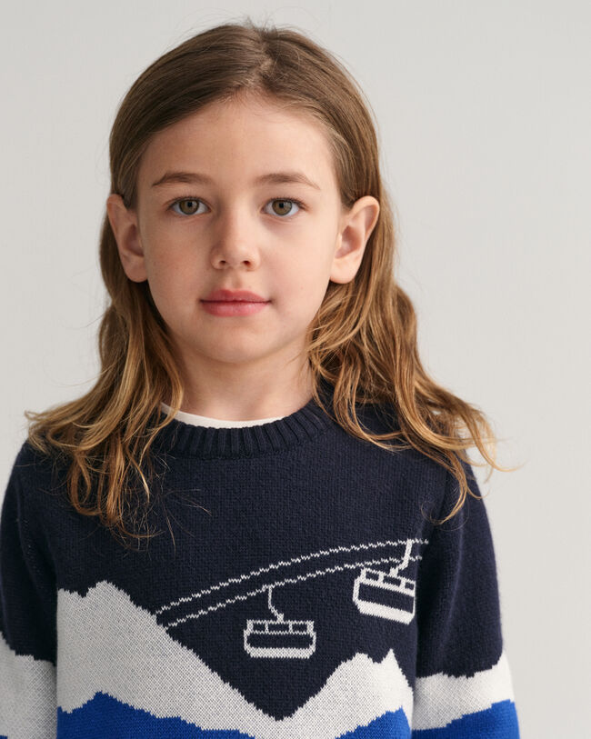 Jersey de cuello redondo en jacquard Alpine Kids