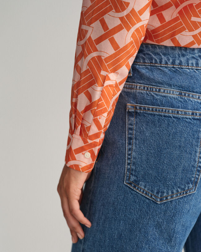 Camisa Regular Fit de algodón y seda G Patterned