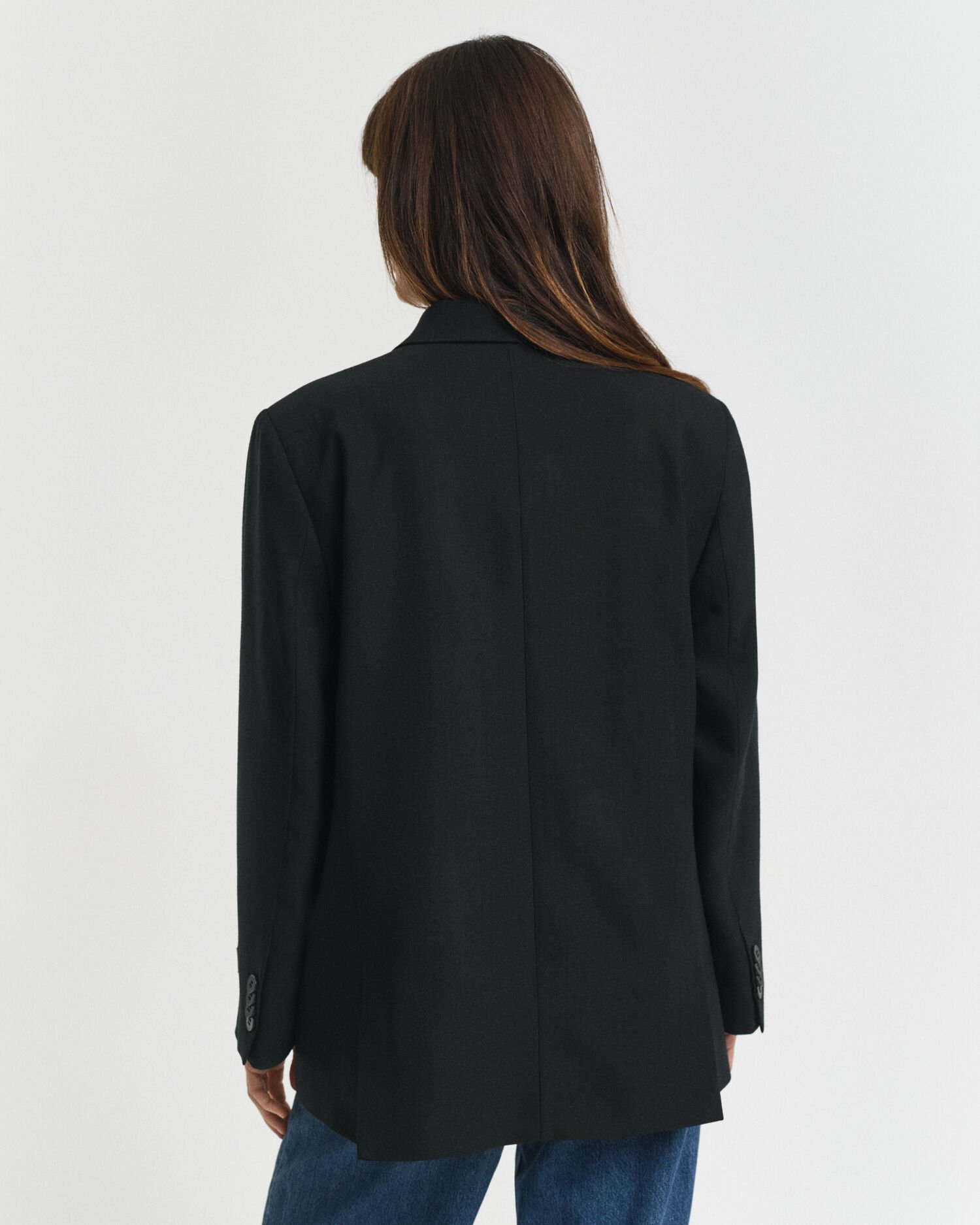 Americana Relaxed Fit de doble botonadura en mezcla de lana Hopsack