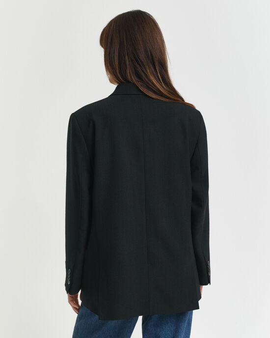 Americana Relaxed Fit de doble botonadura en mezcla de lana Hopsack