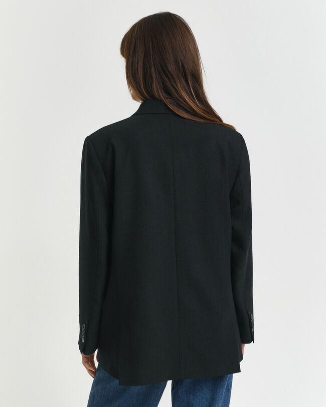 Americana Relaxed Fit de doble botonadura en mezcla de lana Hopsack