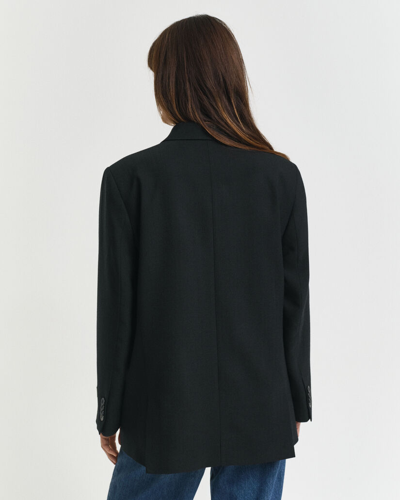 Americana Relaxed Fit de doble botonadura en mezcla de lana Hopsack