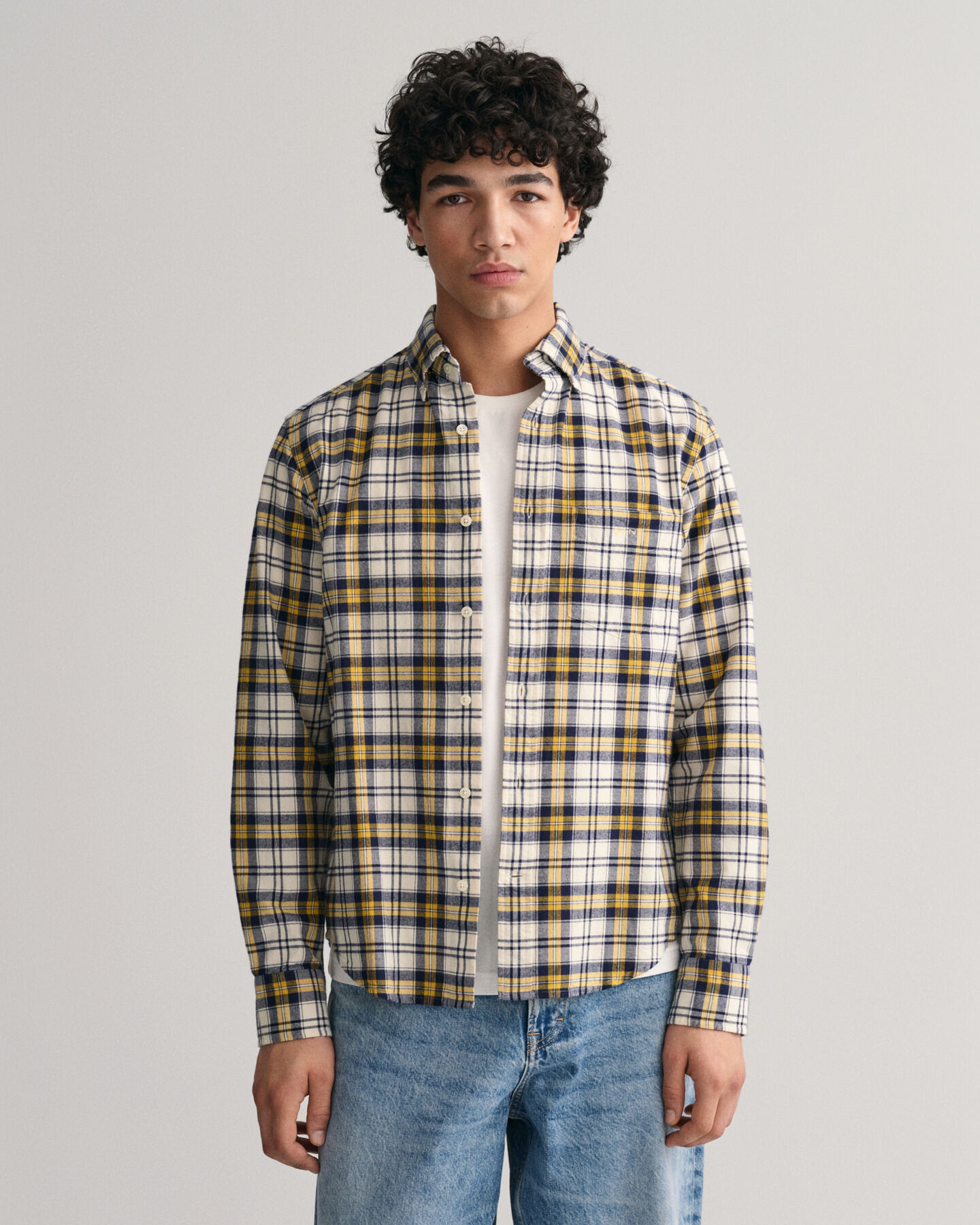 Camisa Oxford Regular Fit cepillada a cuadros