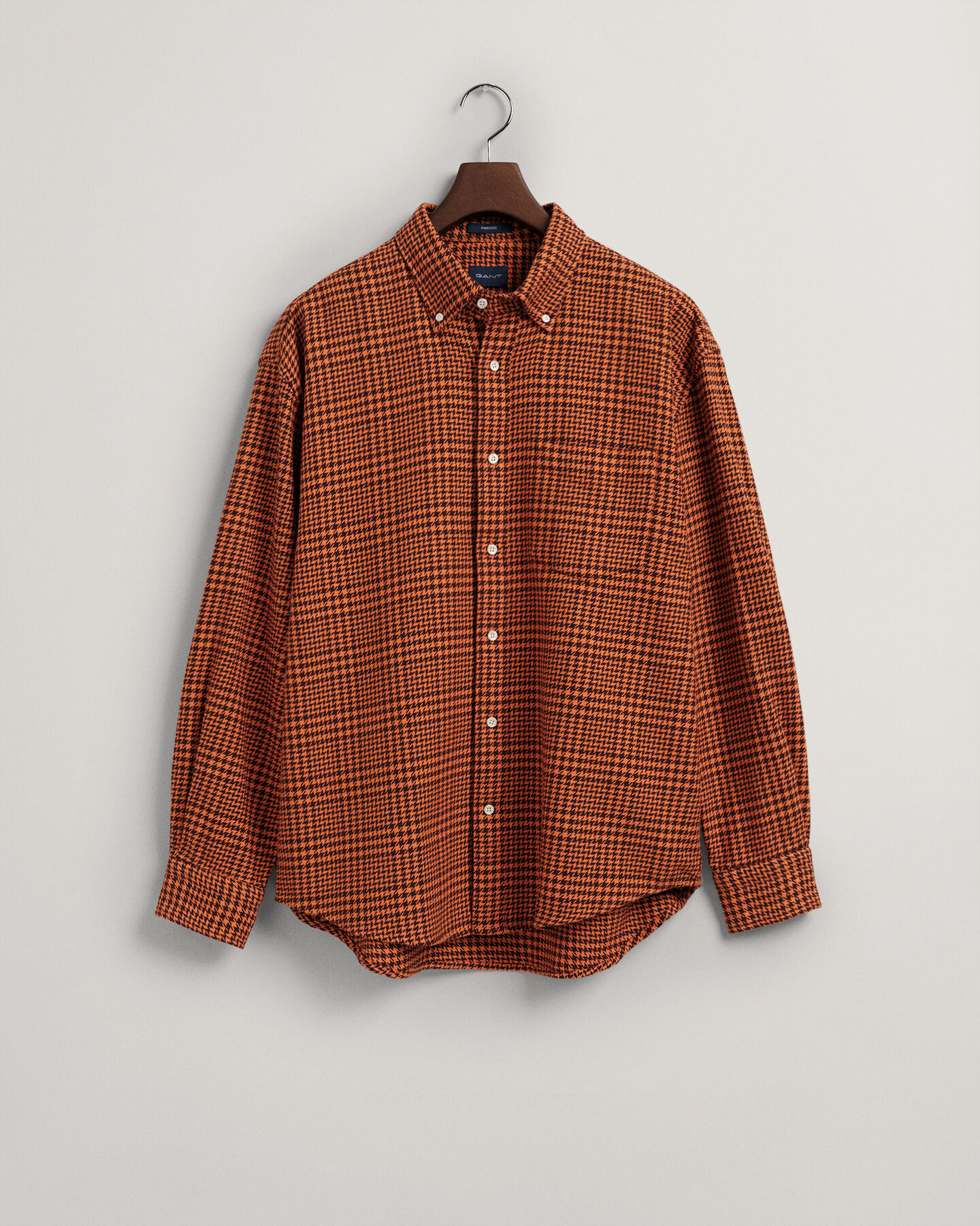 Camisa extragrande de algodón Houndstooth