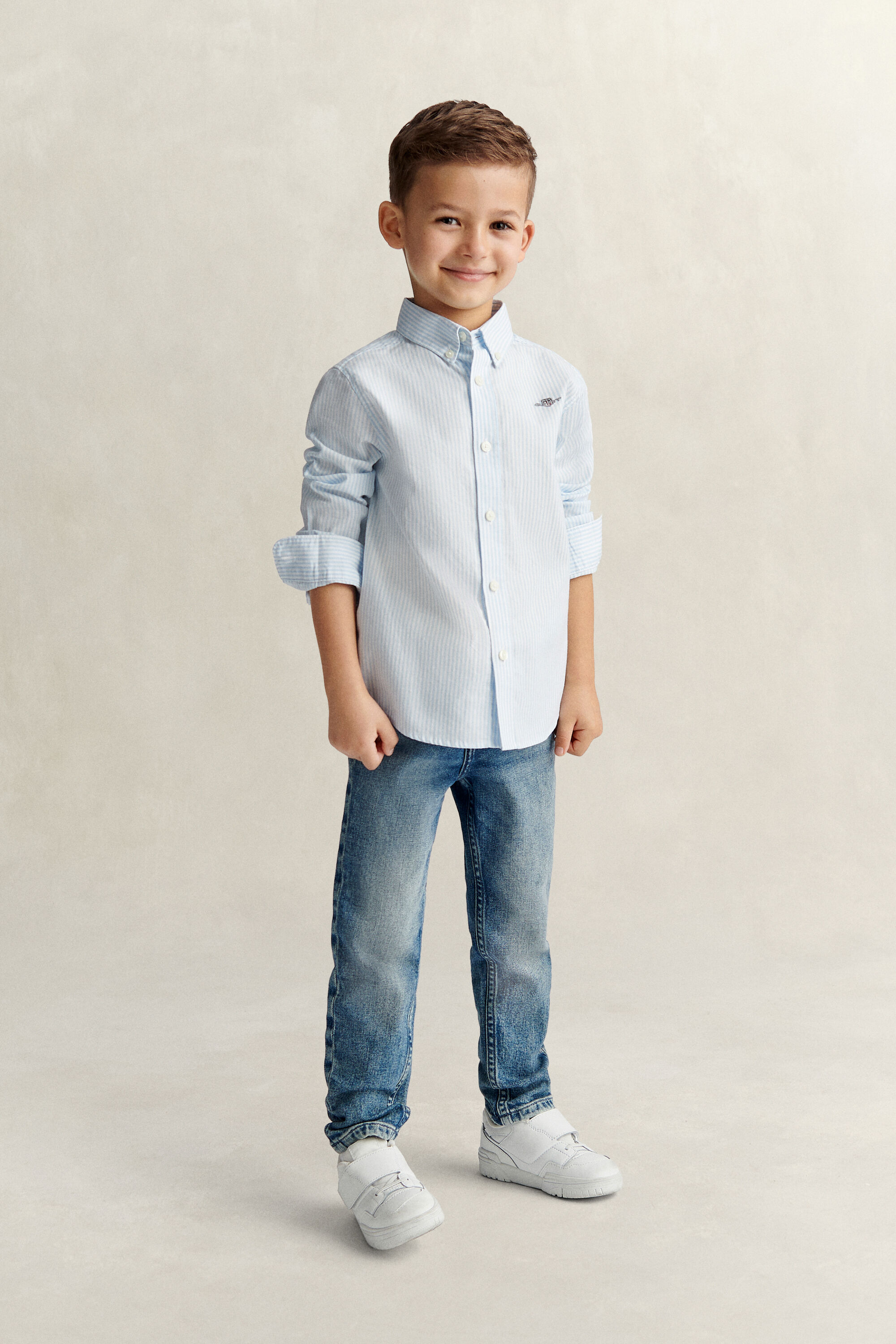 Camisa Oxford de rayas Shield Boys