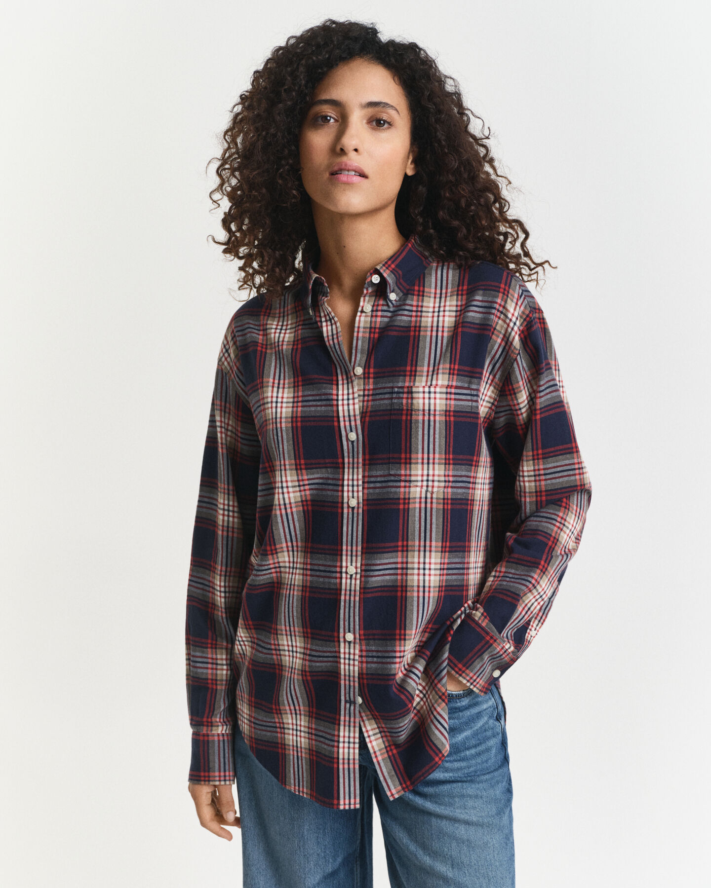 Camisa Relaxed Fit de franela a cuadros