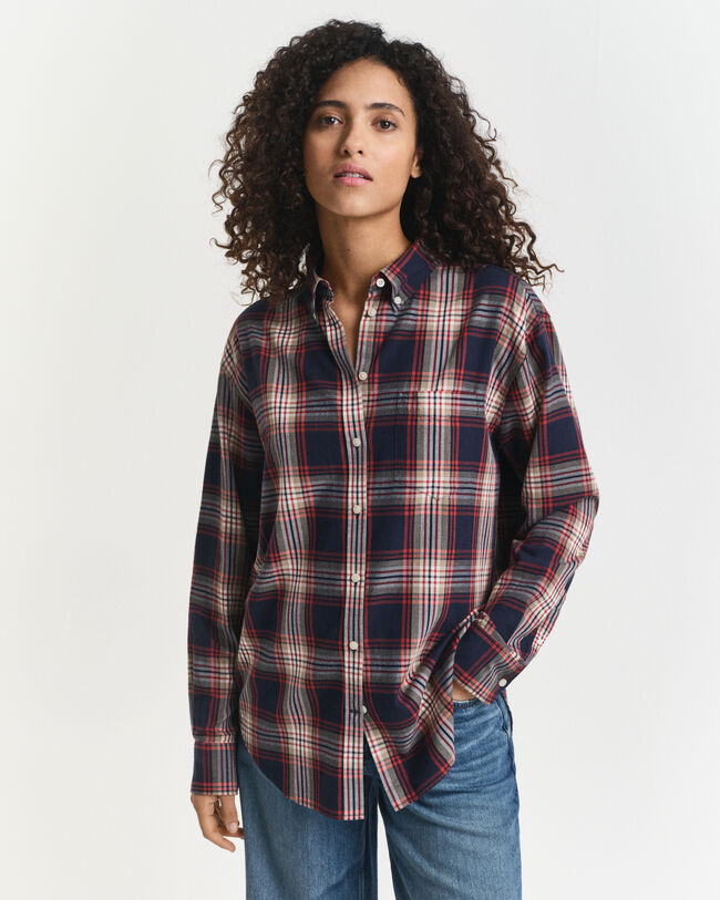 Camisa Relaxed Fit de franela a cuadros