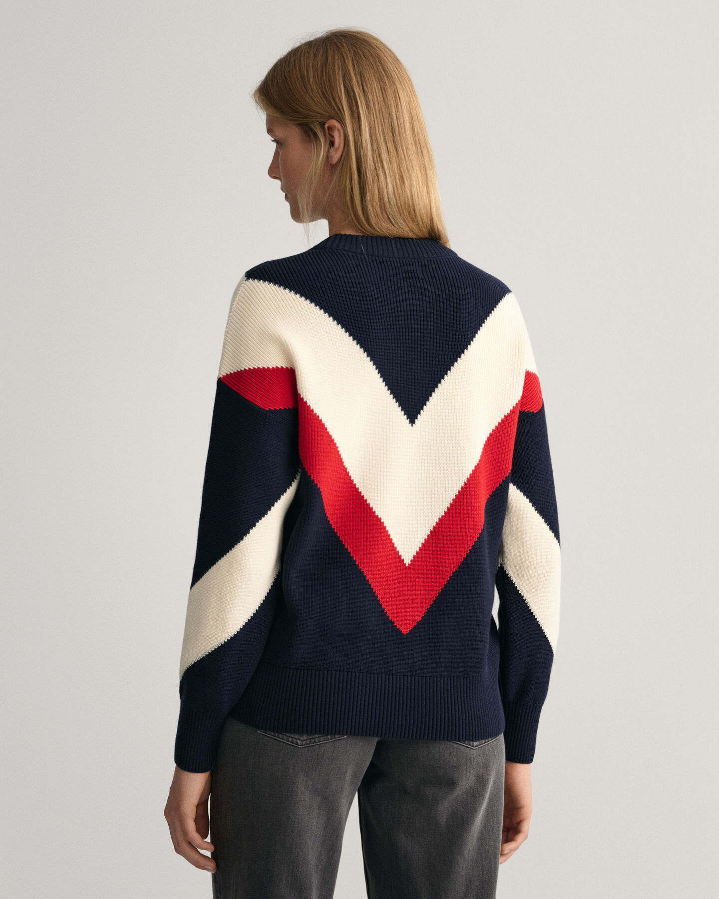 Jersey de cuello redondo con bloques de color