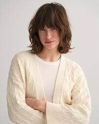 C&aacute;rdigan de cuello de pico con dise&ntilde;o de espiga