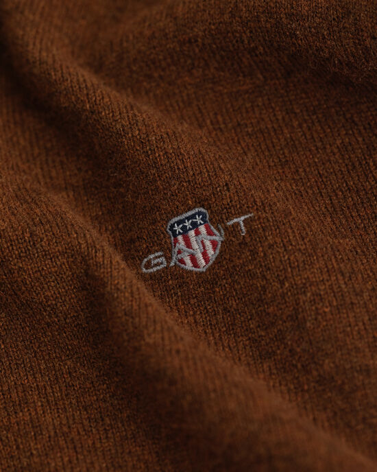 Jersey de cuello de pico en lana de oveja muy fina