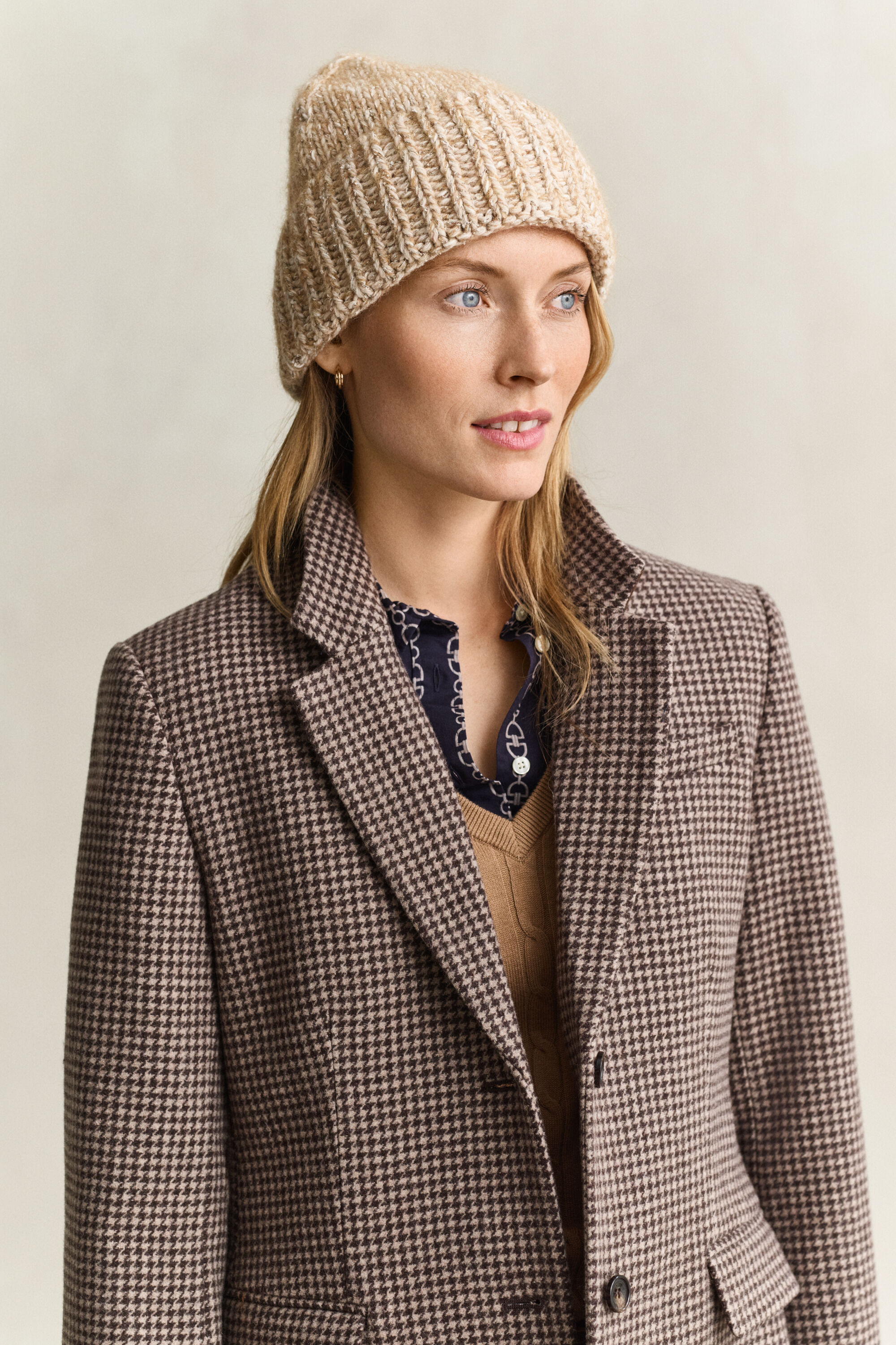 Gorro en mezcla de lana mouliné