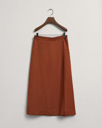 Falda midi de viscosa y lino